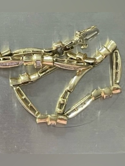 14kt Yellow Natural Gold Diamond Bracelet